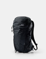 Black backpack on a white background