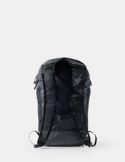 Black backpack on a white background