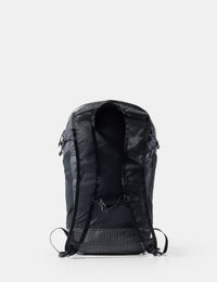 Black backpack on a white background
