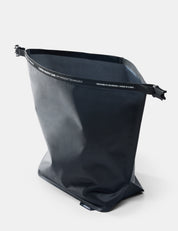 open black toiletry case on white background