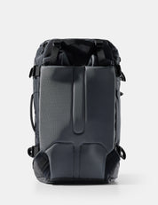 black 
backpack on a white background