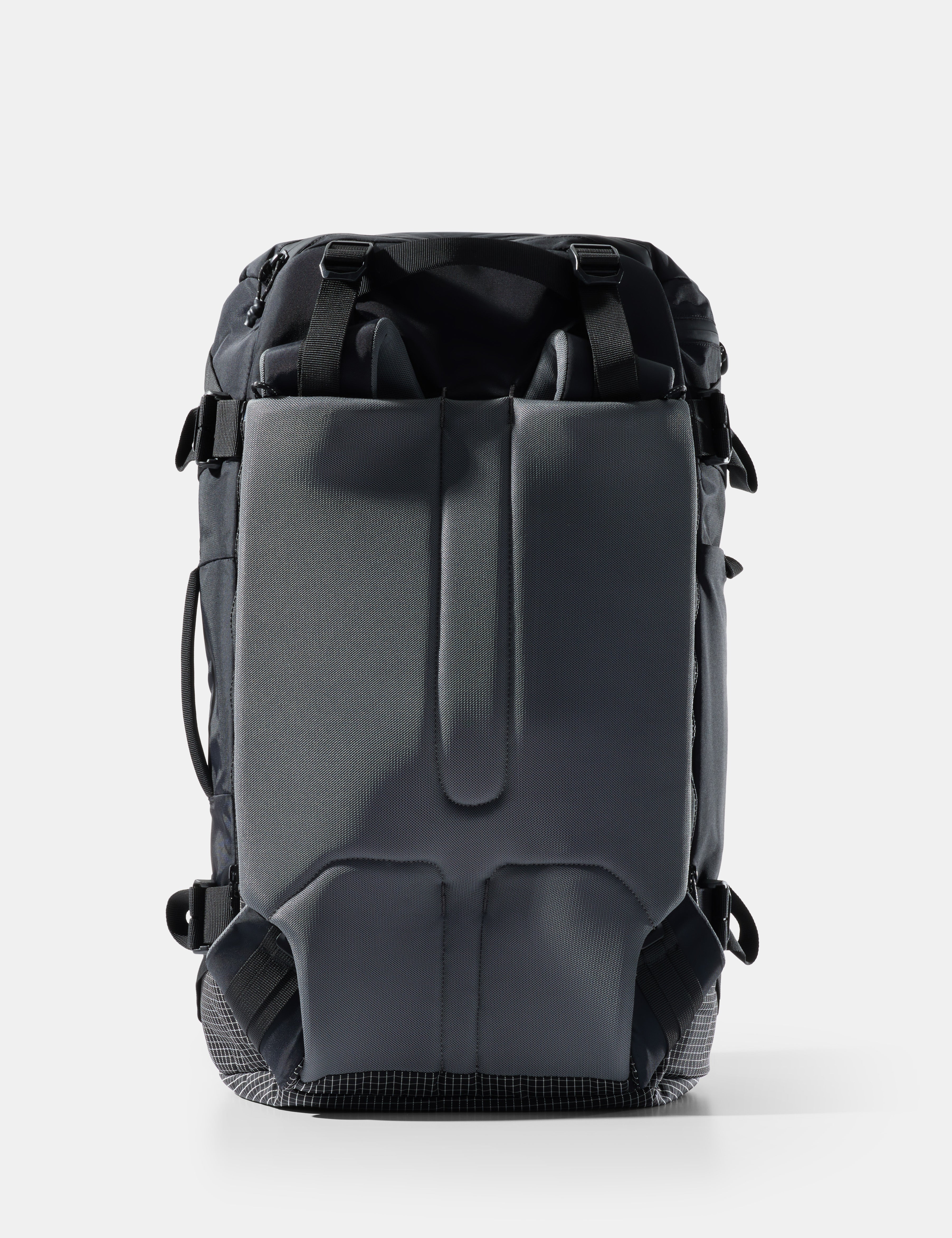 black 
backpack on a white background