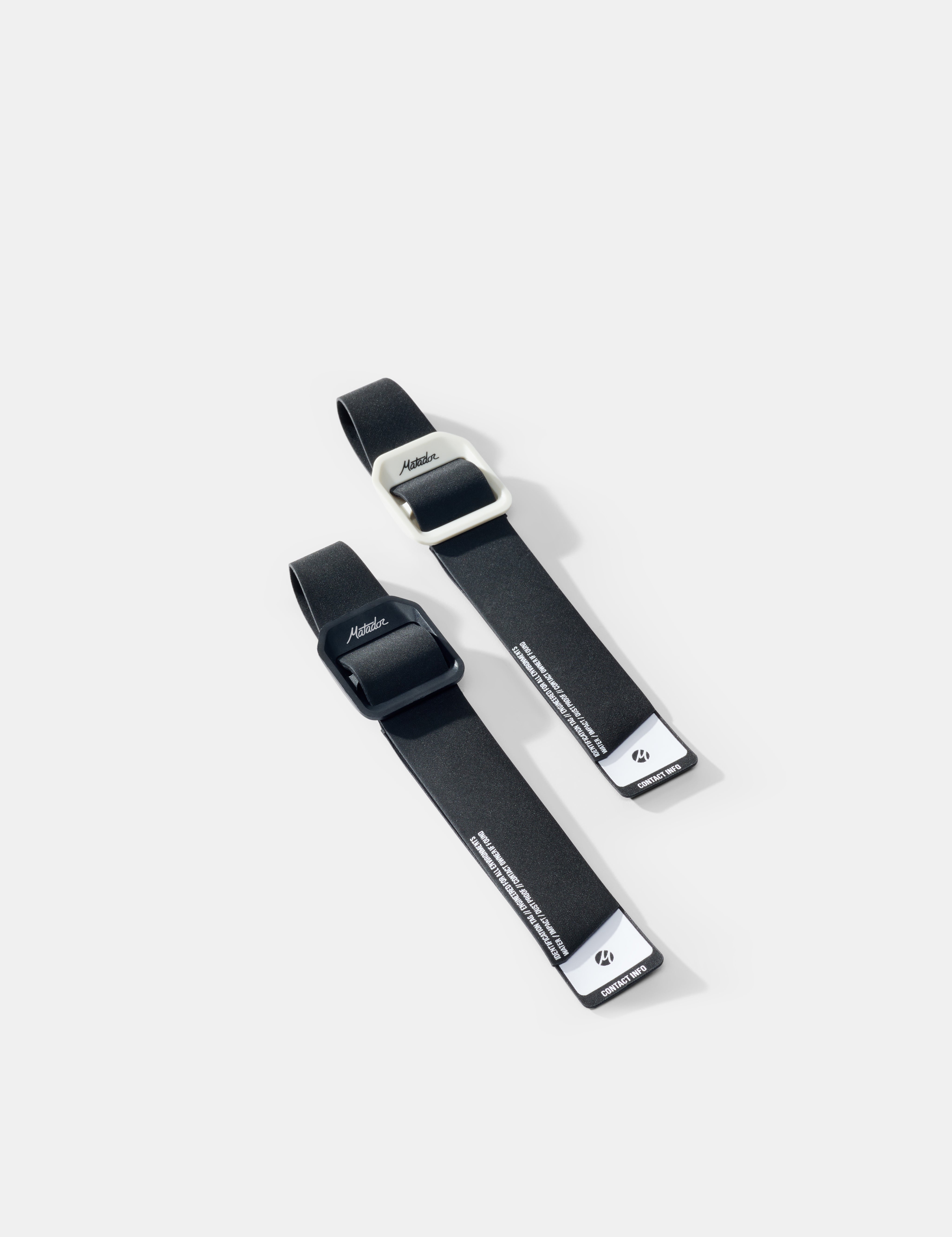 2 gear tags on white background