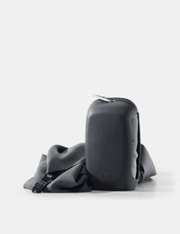 gray towel and case  on a white background