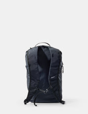 Black backpack on a white background