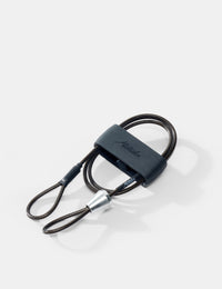 Black security cable on a white background