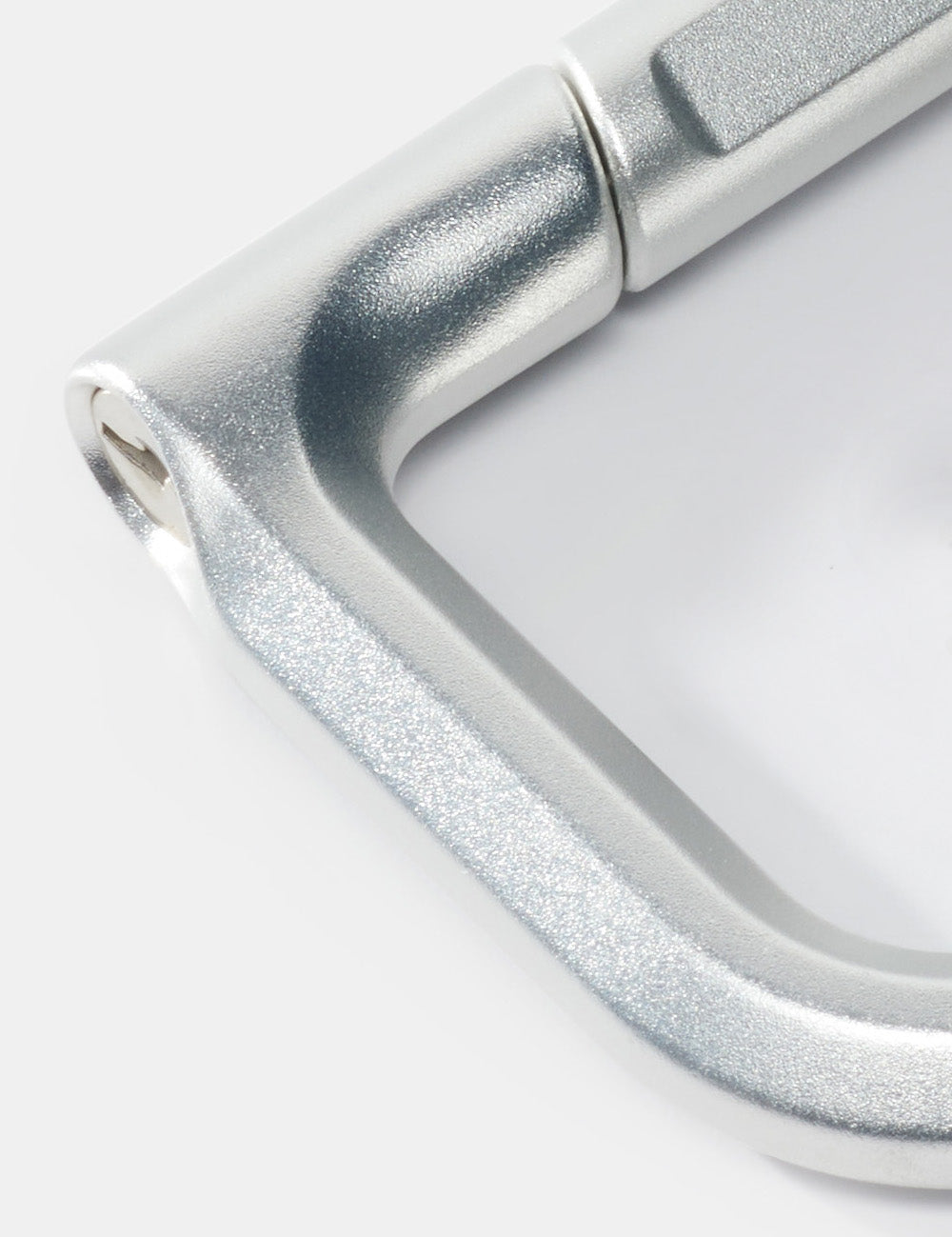close up of carabiner aluminum material