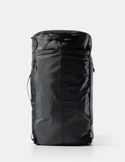 Black backpack on a white background