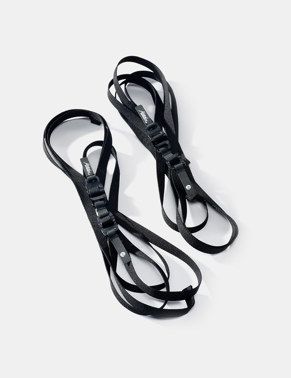Black straps on a white background