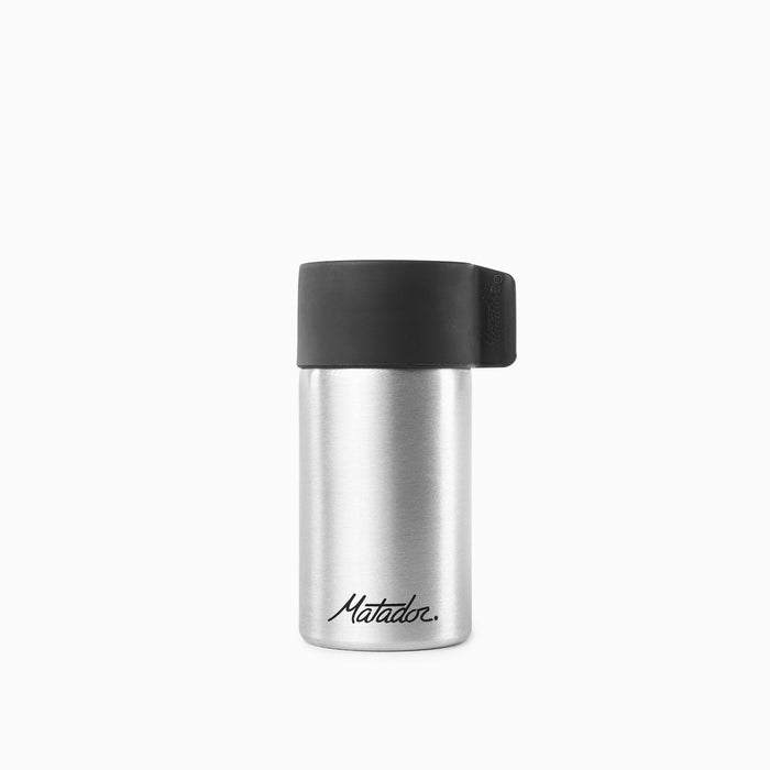 Small canister on white background